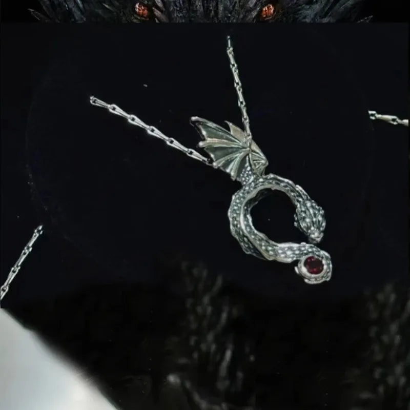 925 Necklace Sterling Silver Dragon Pendant