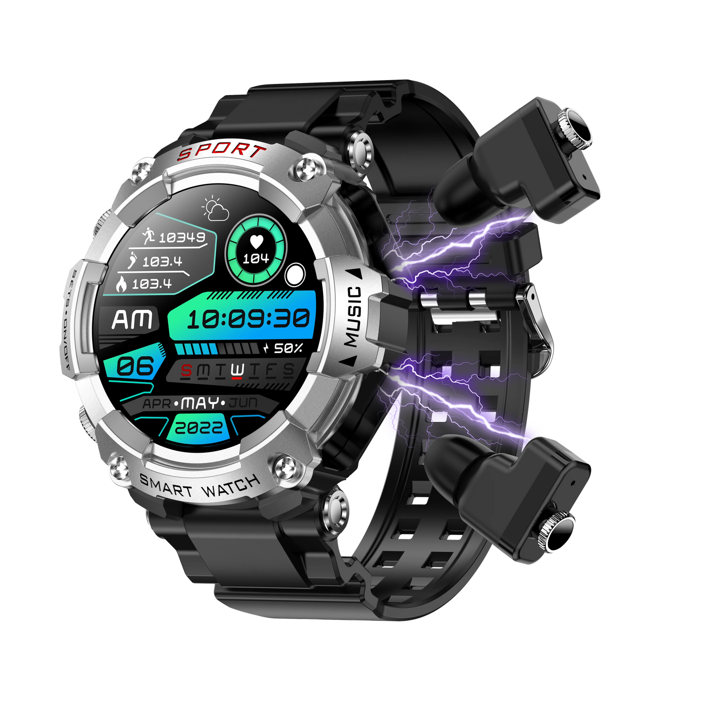 LaNikar Smartwatch With AMOLED Display And In Ear Bluetooth Headset HR SpO2