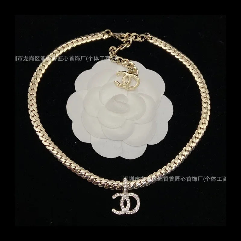 Necklace  Classic Short Snake Chain Diamond Zircon