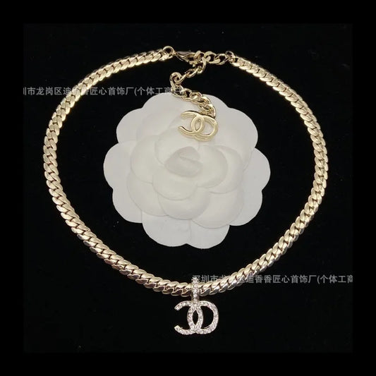 Necklace  Classic Short Snake Chain Diamond Zircon