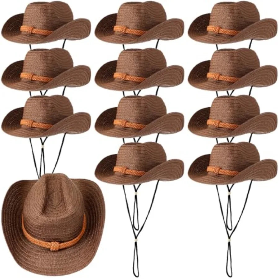 Straw Cowboy Hats for Women and Men Wide Brim