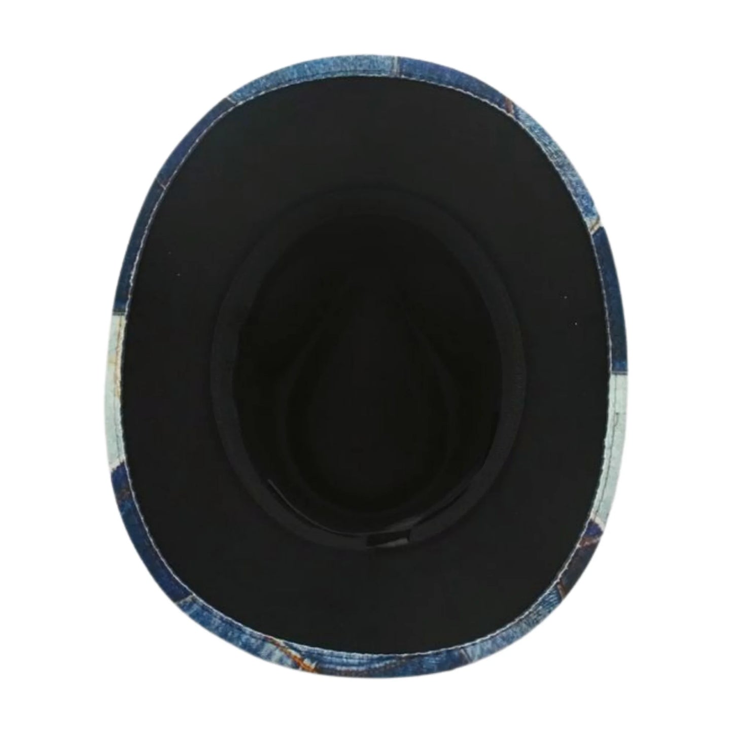 Denim Cowboy Hat With Bull Head Belt
