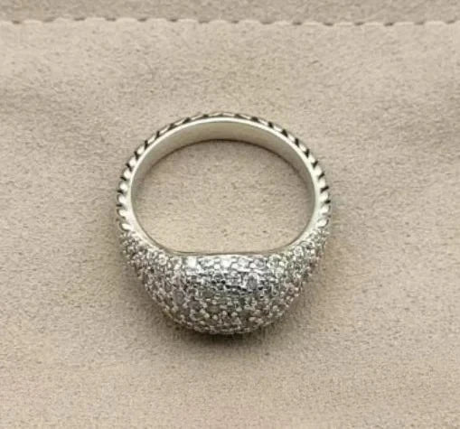 Ring Spiral Design Colored Crystal