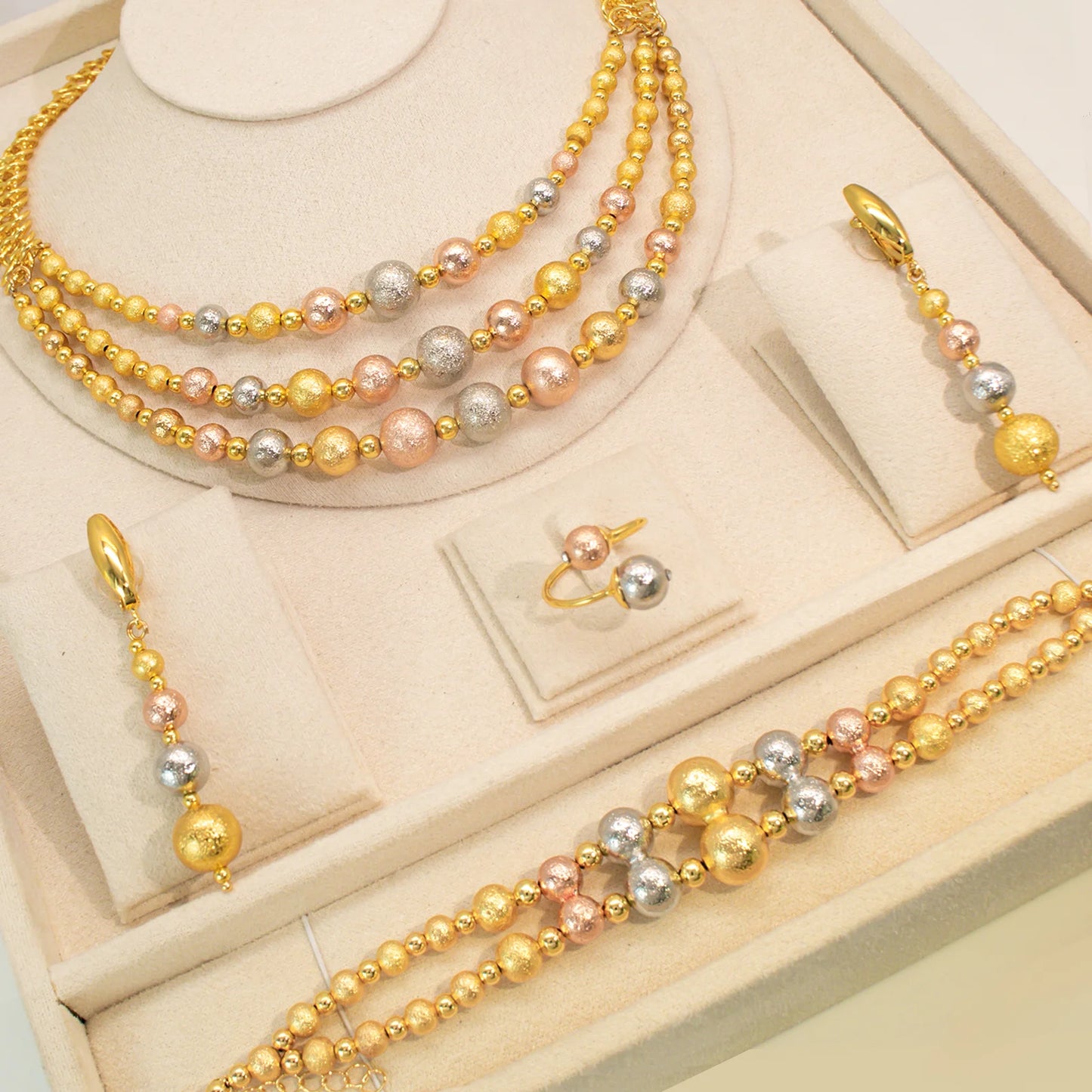 Jewelry Set Four Piece Fashion Jewelry Set Necklace Bracelet Earrings Ring