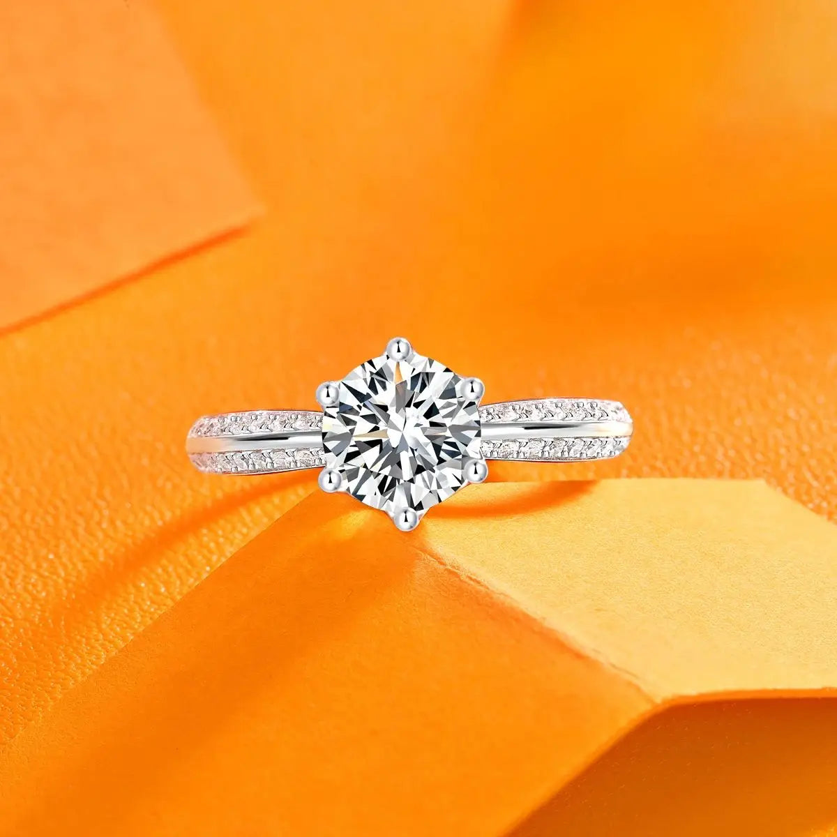 Moissanite Ring 925 Sterling Silver