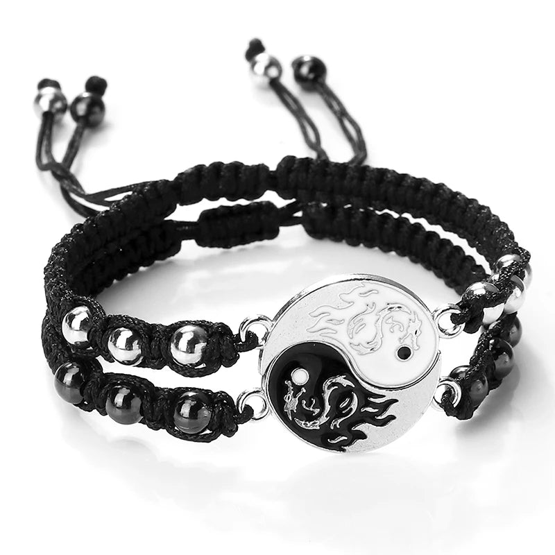 Bracelet Dragon Two Piece Set Yin Yang Jewelry