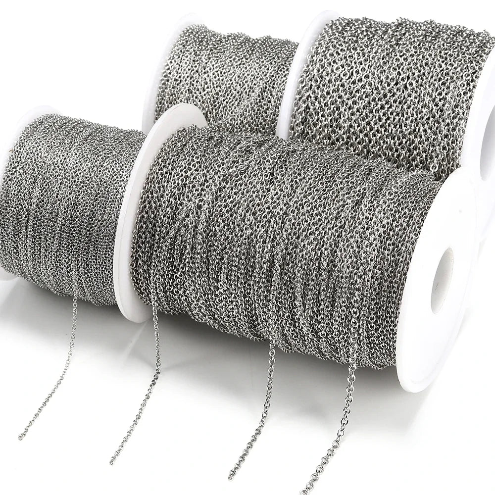 Stainless Steel O Shape Cable Chain Roll For Jewelry Making