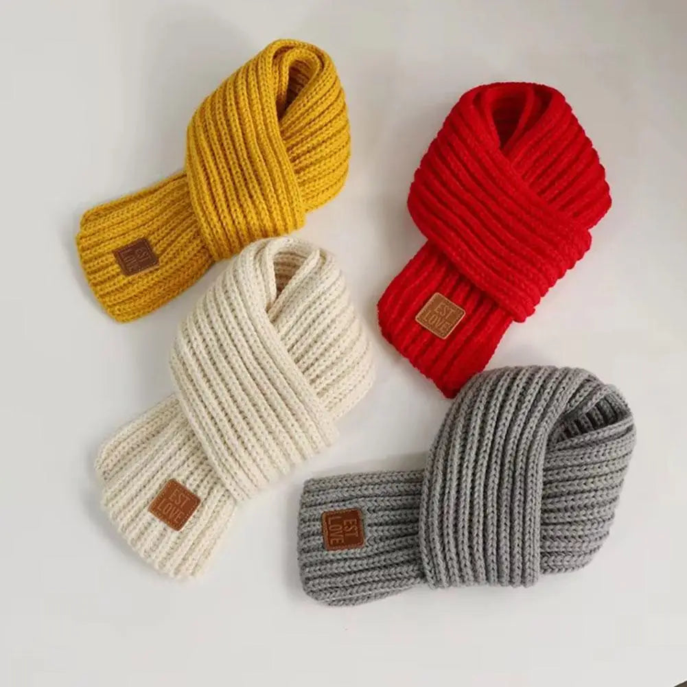 Kids Knitted Winter Scarf Thick Warm Casual Accessory