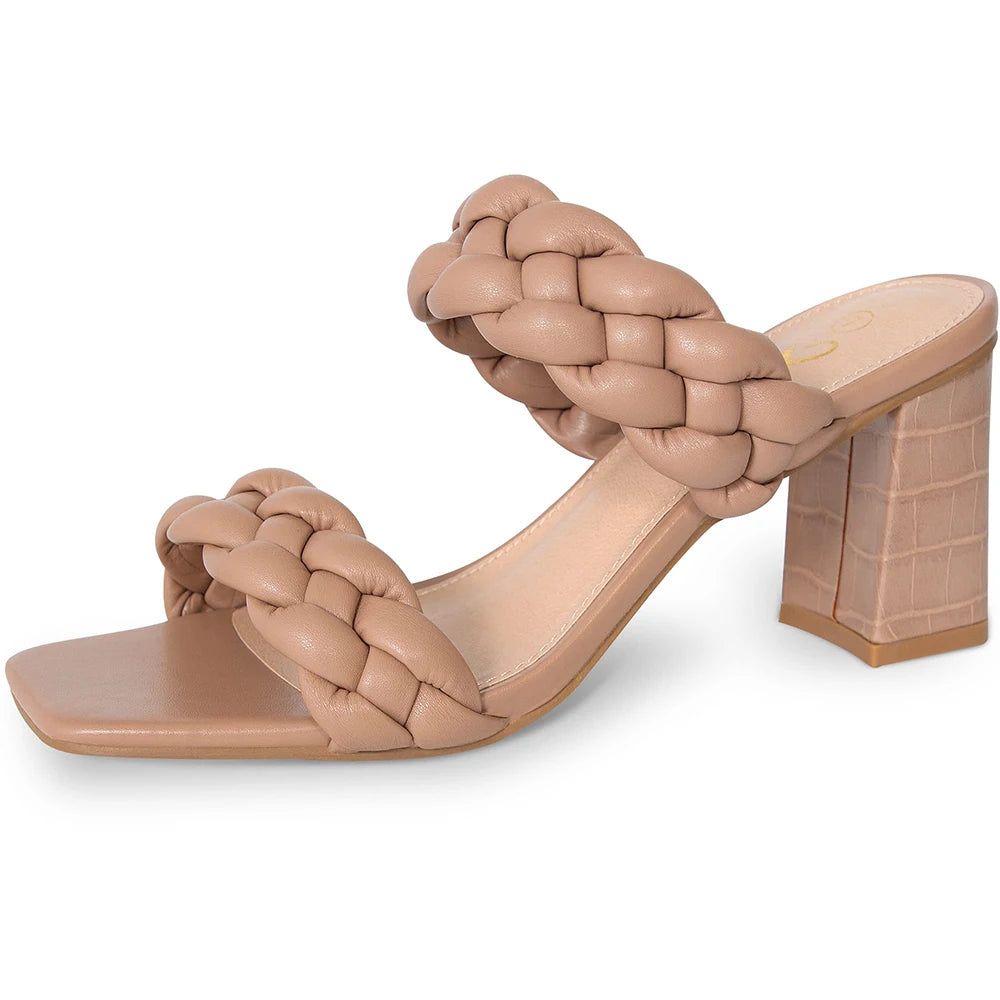 Sandals Women's Braided Heels  Open Toe