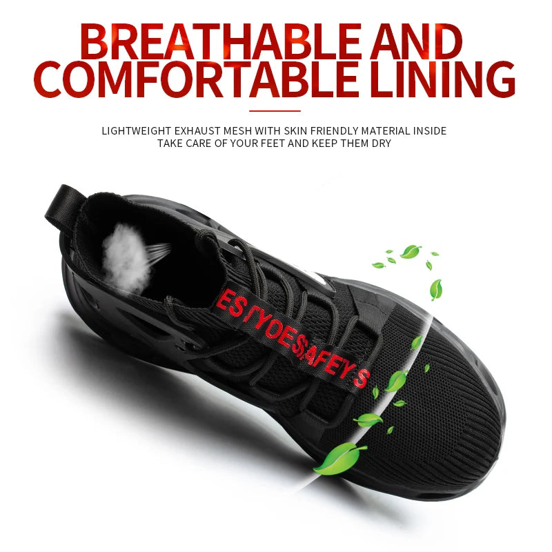Mens Breathable Anti Puncture Safety Shoes