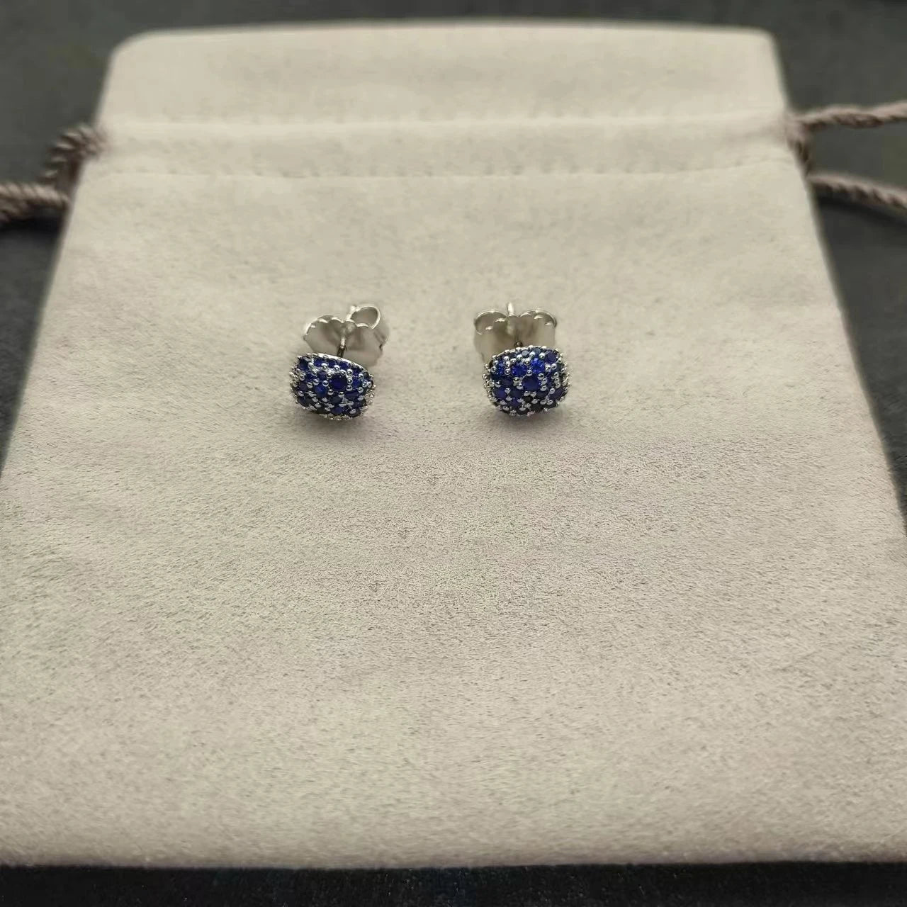Sterling Silver Zircon Stud Earrings 925