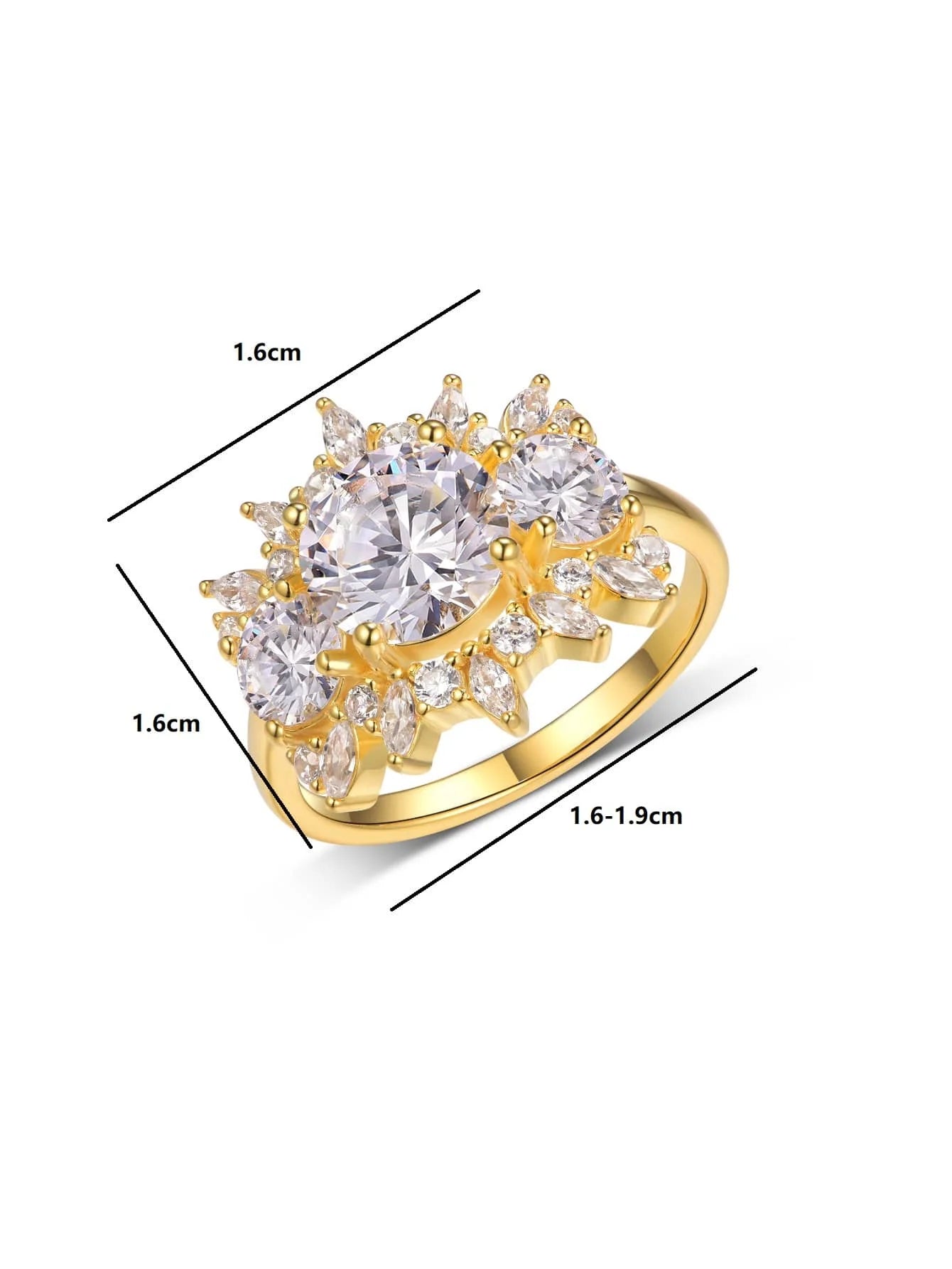 Ring S925 Sterling Silver Round 2CT Moissanite Set