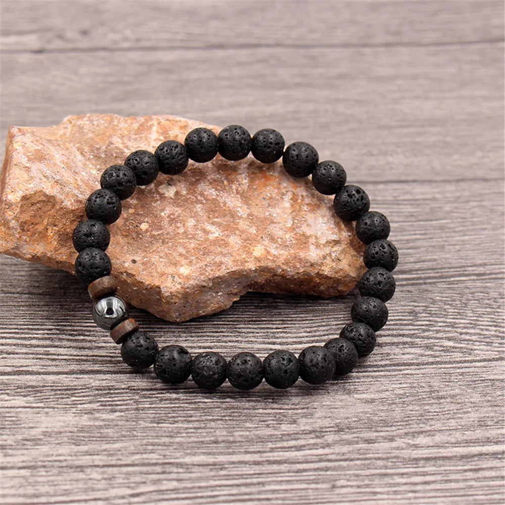 Volcanic Stone Bracelet For Men Women Tibetan Buddha