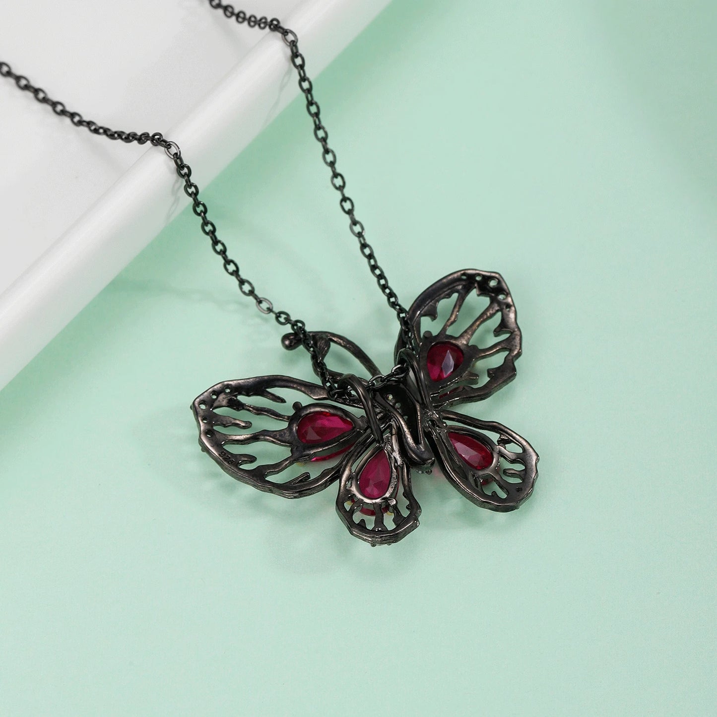 Butterfly Ruby Necklace Pendant