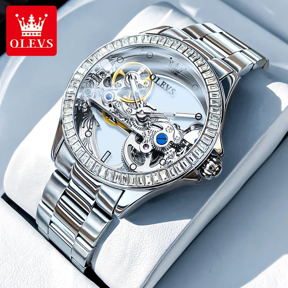 OLEVS Automatic Mechanical Women's Watch Big Dial Design Bracelet