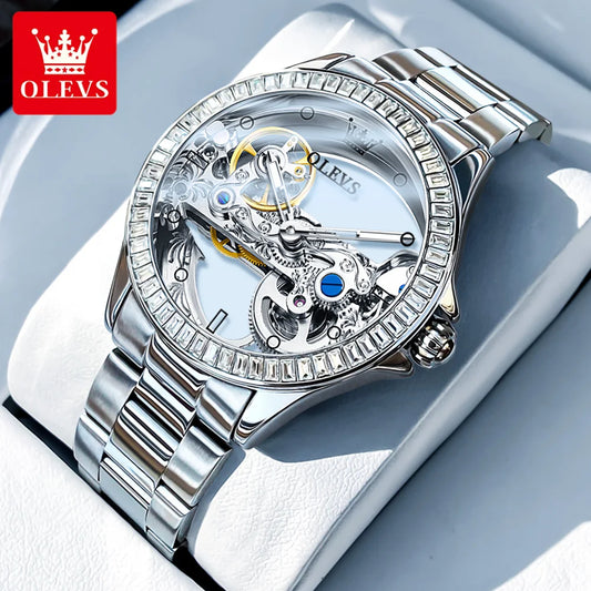 OLEVS Automatic Mechanical Women's Watch Big Dial Design Bracelet