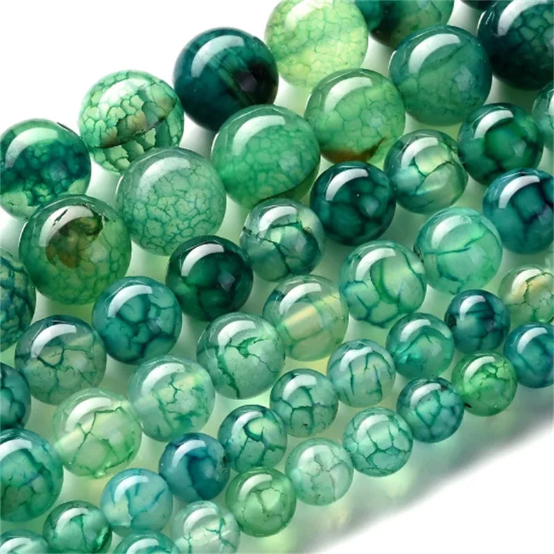Dragon Agate Round Spacer Beads For Jewelry Making DIY