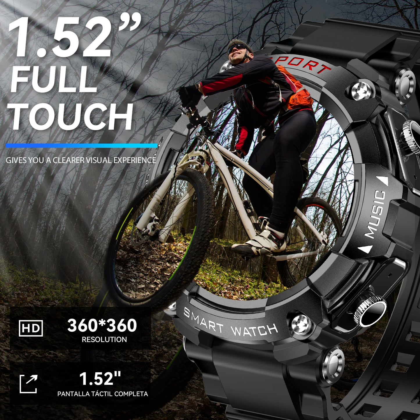 LaNikar Smartwatch With AMOLED Display And In Ear Bluetooth Headset HR SpO2