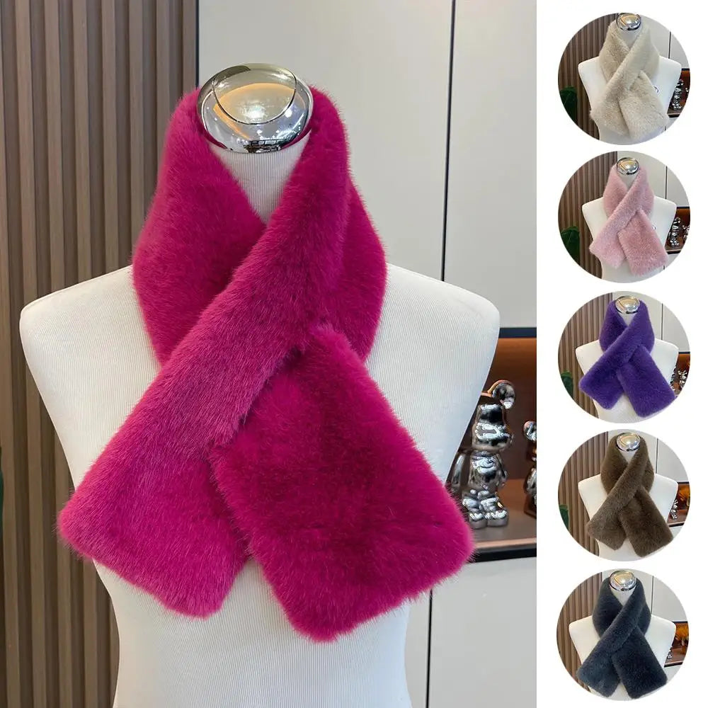 Rabbit Fur Shawl Scarf Double Sided Plush