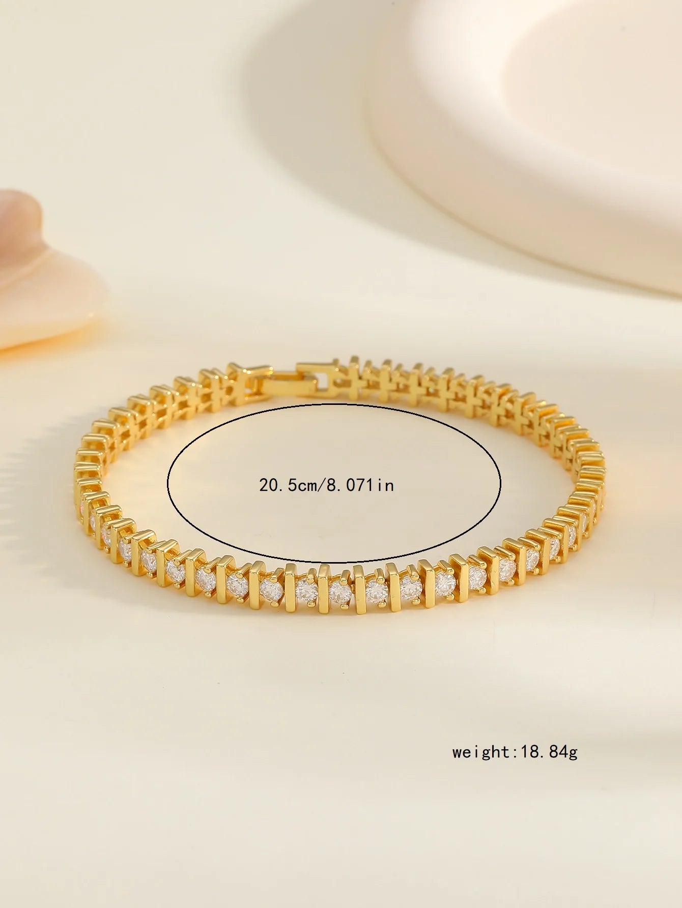S925 Silver Moissanite Tennis Bracelet 18k Gold-plated