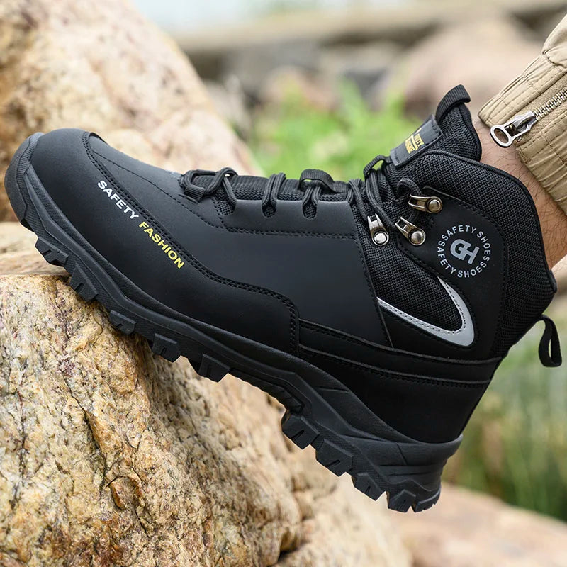 Men's Steel Toe Work Boots Waterproof Safety Shoes