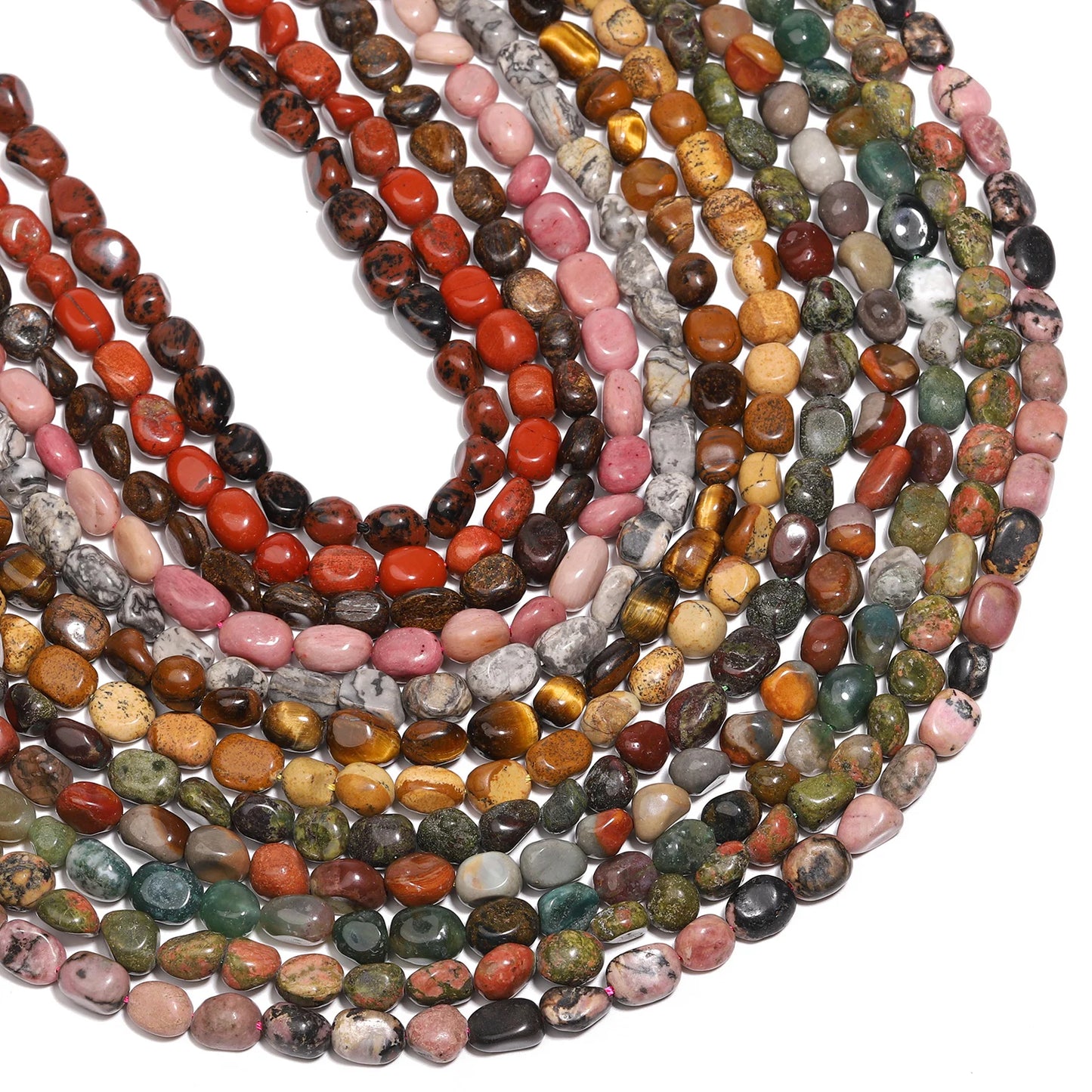 Red Jasper Indian Agate Rose Quartz Beads For Jewelry Making