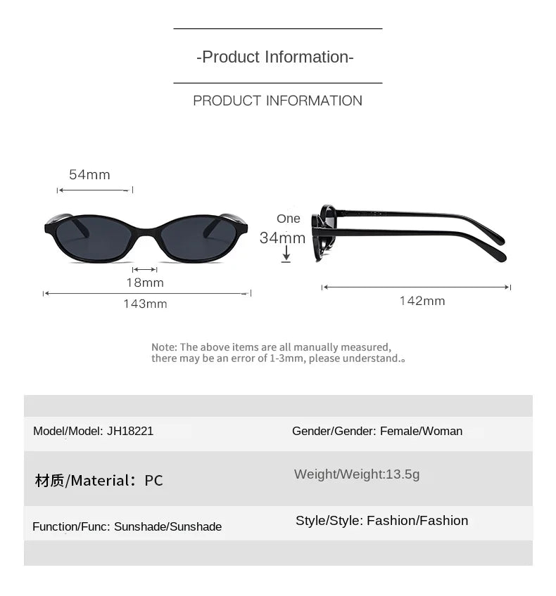 Oval Frame Sunglasses Women Trendy Small Frame