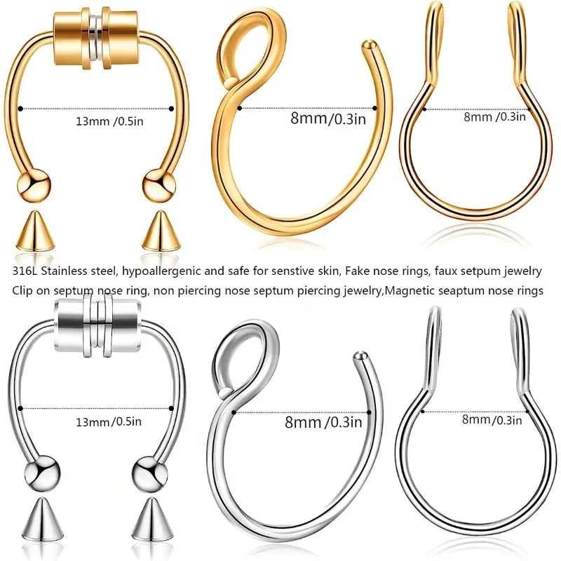 Nose Ring Septum Hoop Stainless Steel Horseshoe