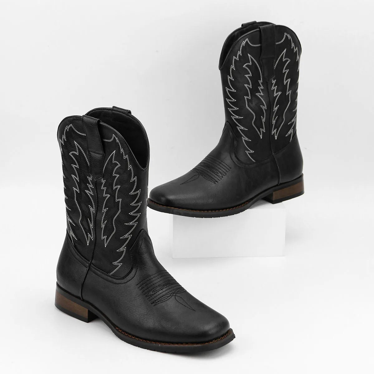 Mens Cowboy Boots Square Toe Western