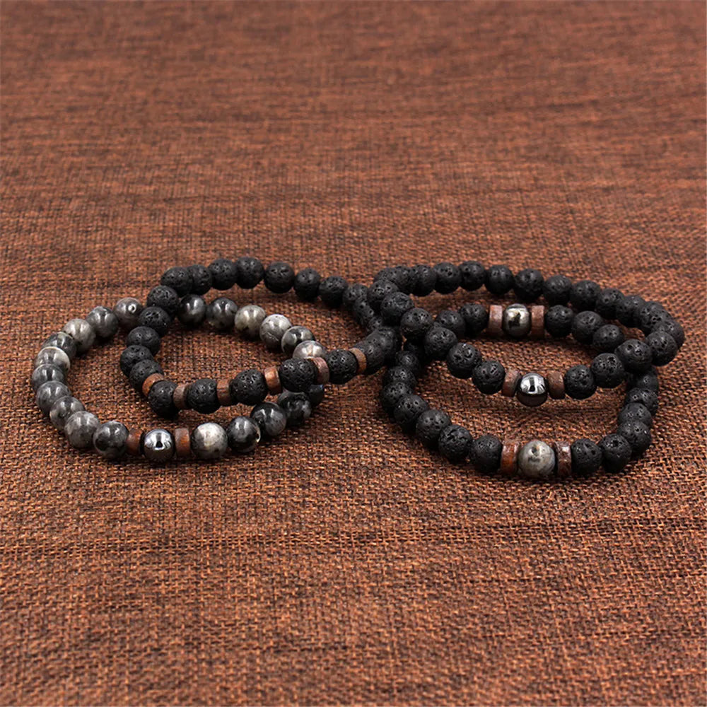 Volcanic Stone Bracelet For Men Women Tibetan Buddha