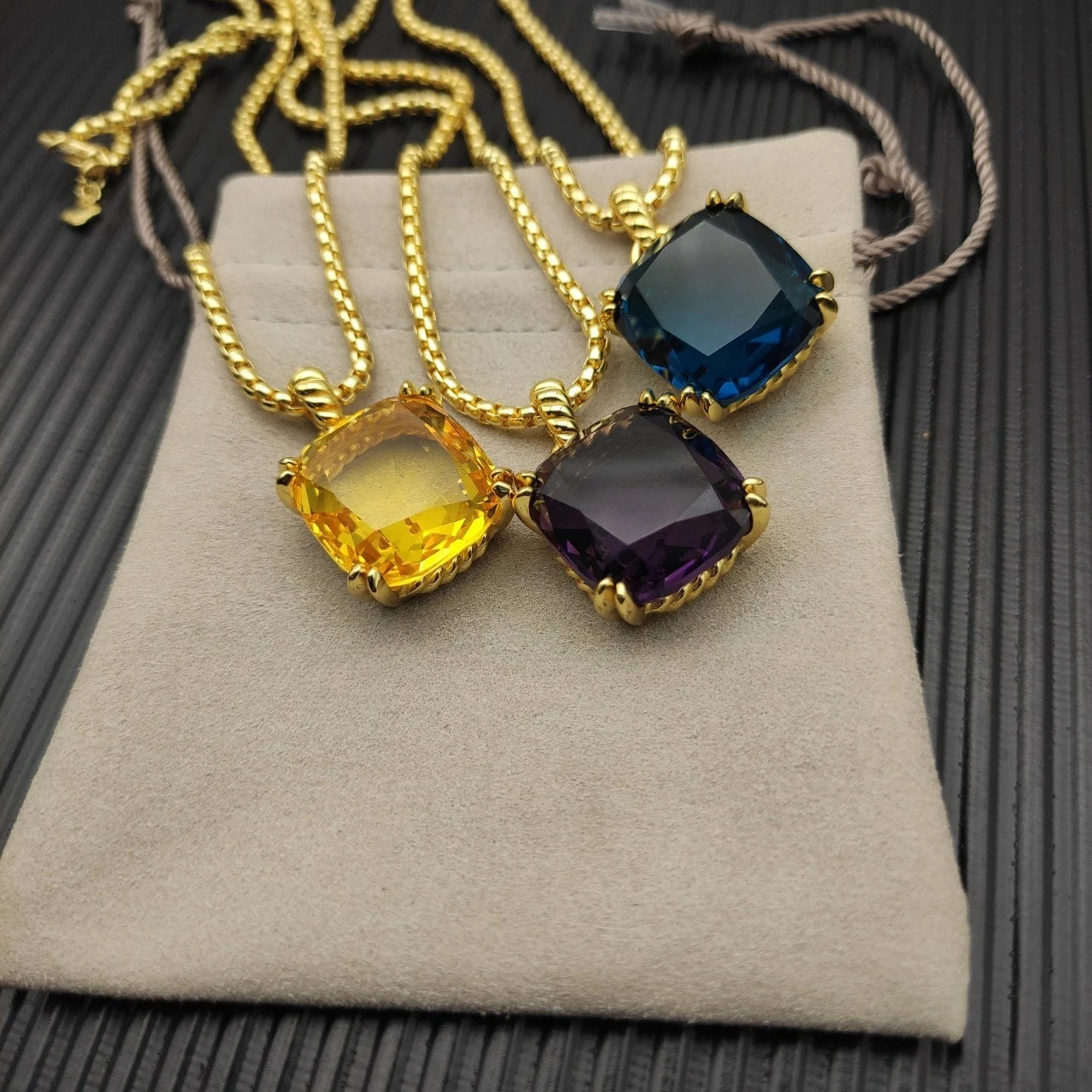 Necklace Gold Crystal Marbella