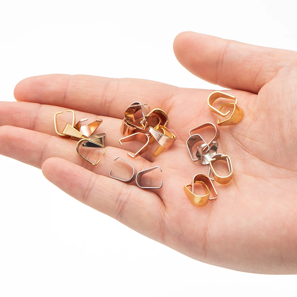NONECN Stainless Steel Clip Pendant Clasp Melon Seed Buckle