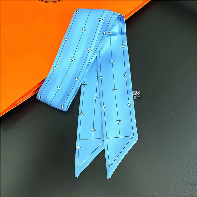 Scarf Skinny Plaid Silk Accessory
