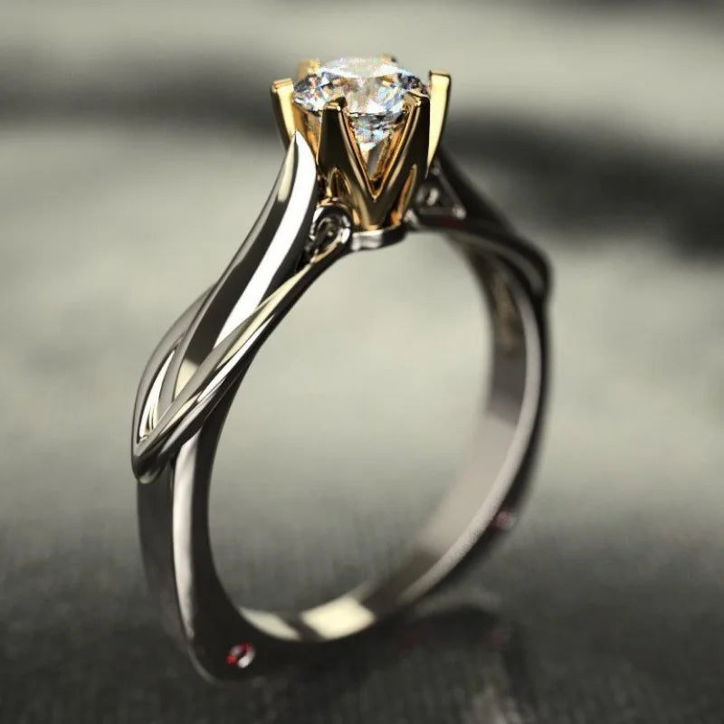 Ring Moissanite Pure 18K Gold Ring Natural Gemstones