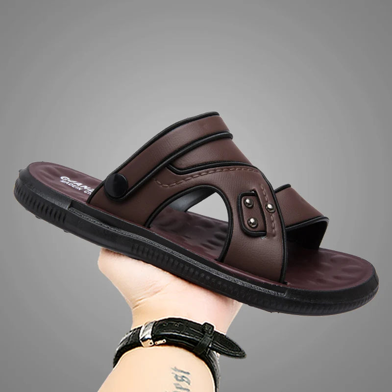 WIENJEED Mens Sandals Open Toe Flat Casual Outdoor Walking Shoes