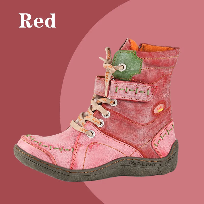 Women Leather Boots Plush Lining