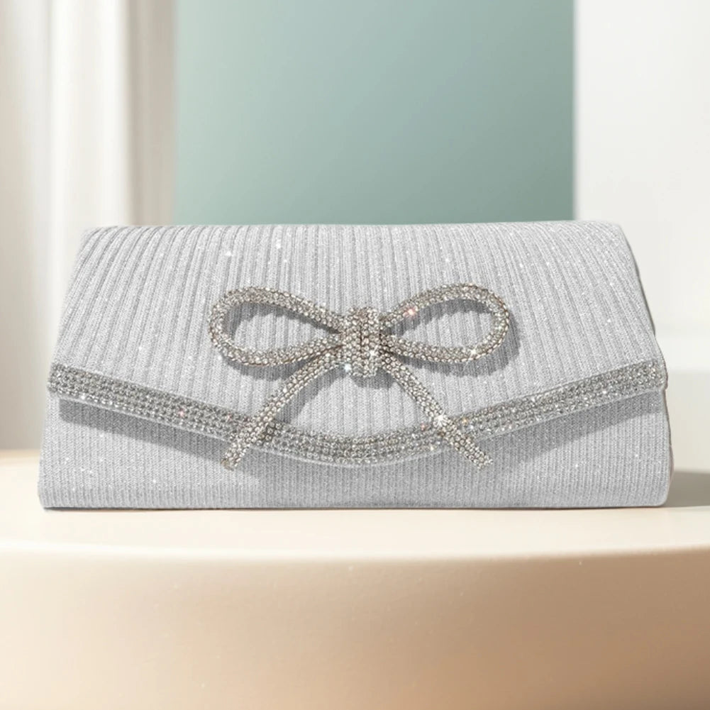 Clutch Glitter Rhinestone Bow