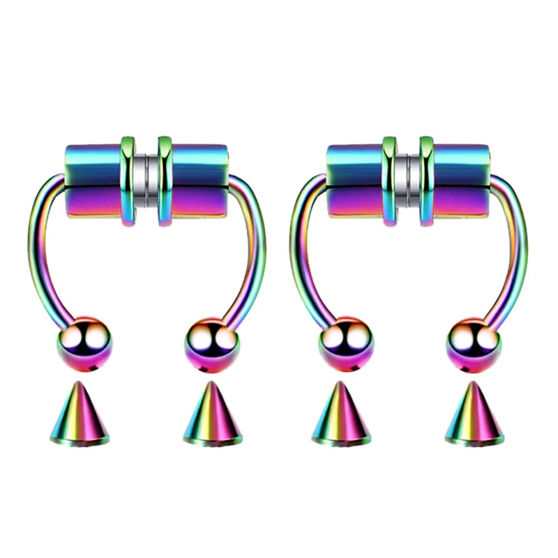 Nose Ring Hoop Magnetic Clip Non Piercing Jewelry