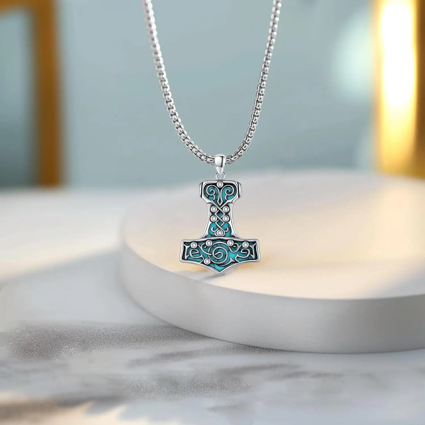 Thor Hammer Pendant 925 Sterling Silver Necklace