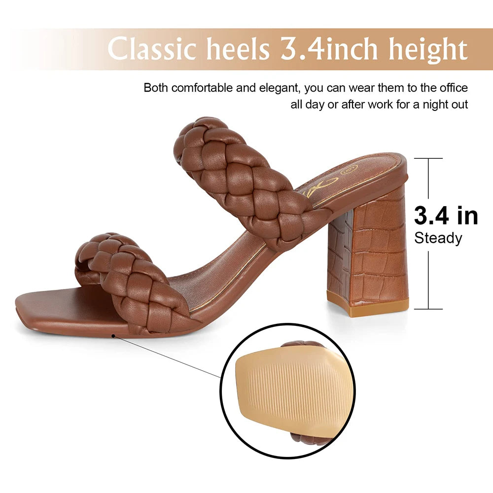 Sandals Women's Braided Heels  Open Toe