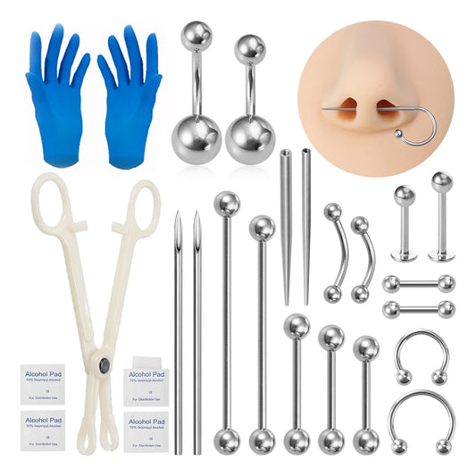 Body Jewelry Piercing Kit Surgical Steel Tools