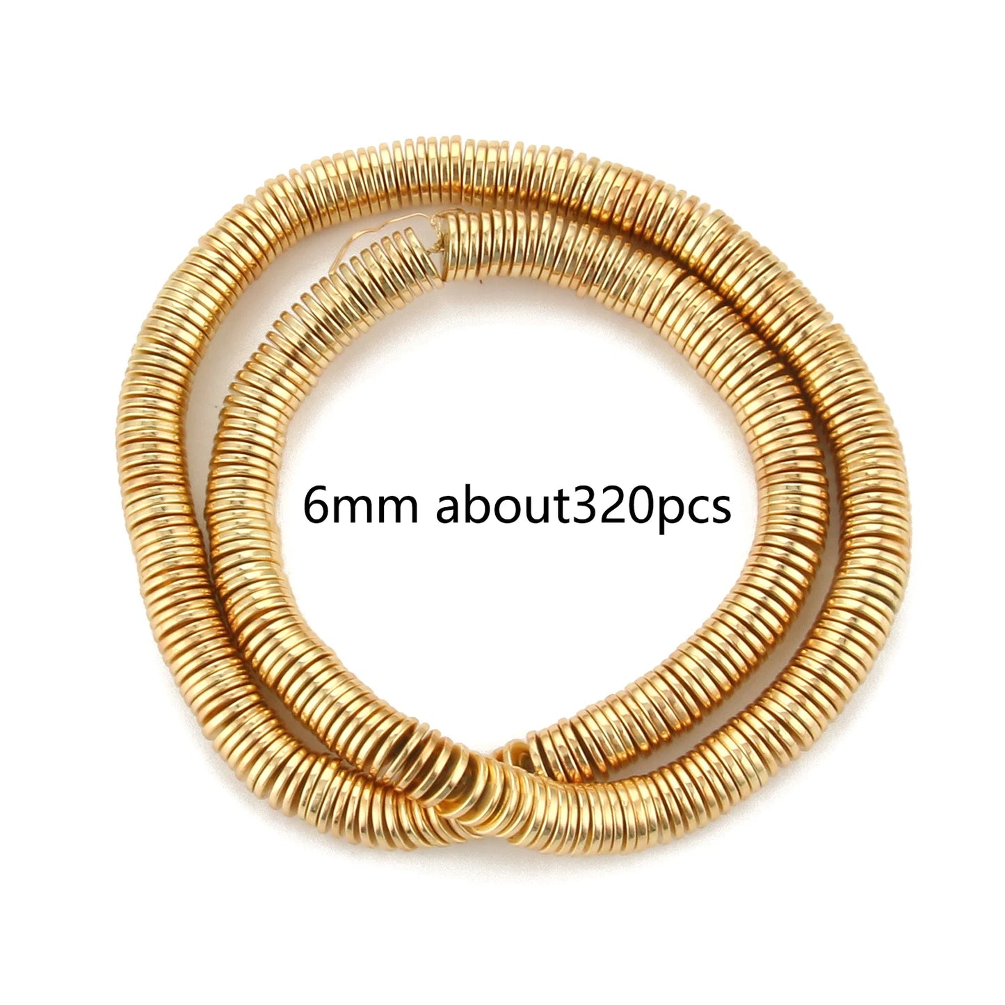 TANANTA Gold Plated Hematite Loose Spacer Beads for Jewelry Making