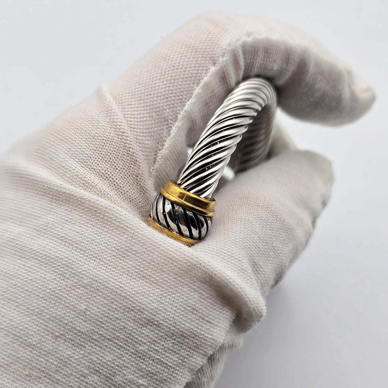 Bracelet Two-Tone Open Twisted Rope