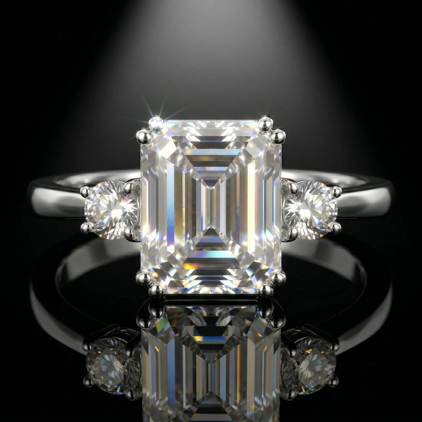 Moissanite Ring 925 Sterling Silver