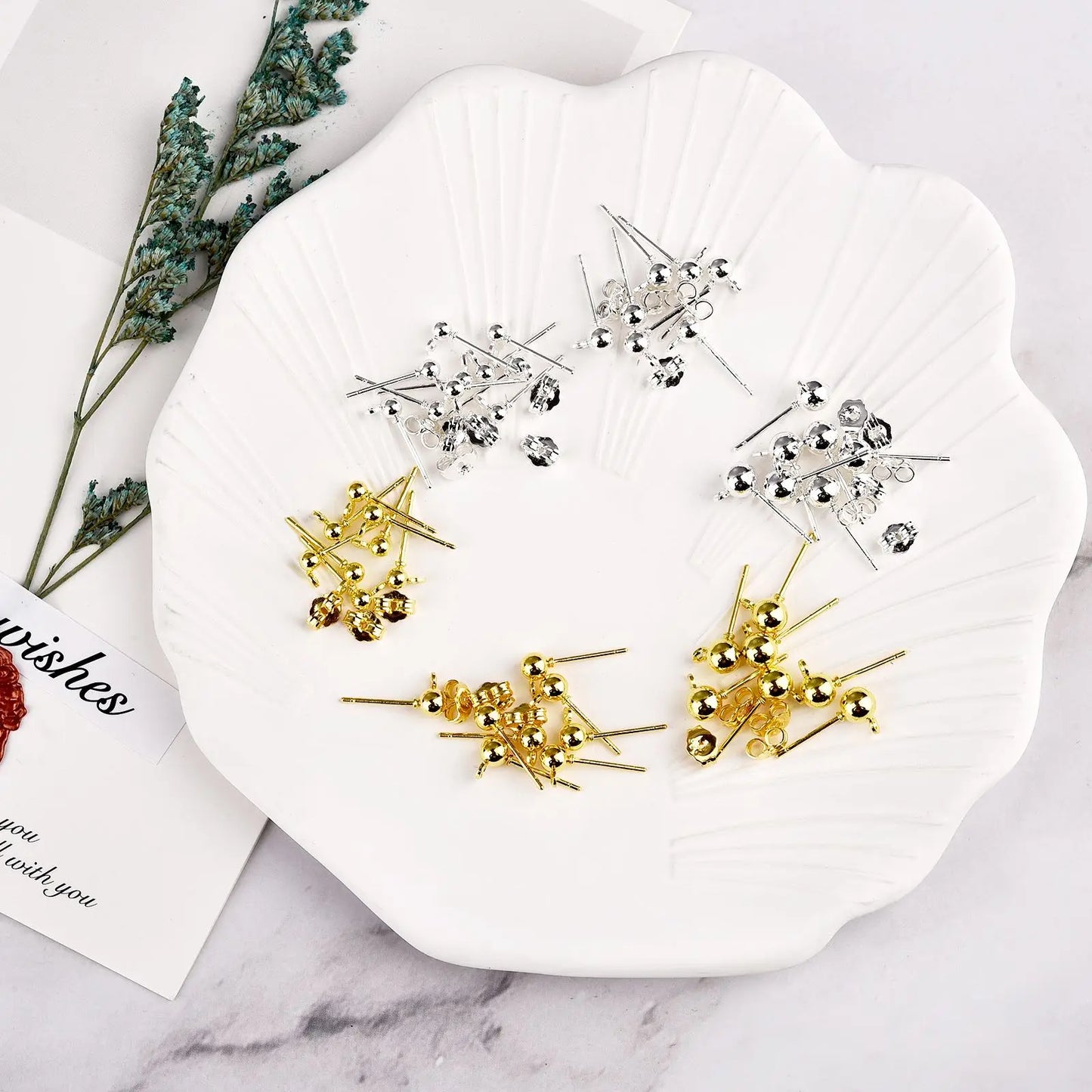 925 Silver Earring Studs Blank Post Base Pins
