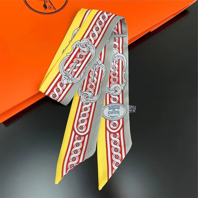Scarf Skinny Plaid Silk Accessory