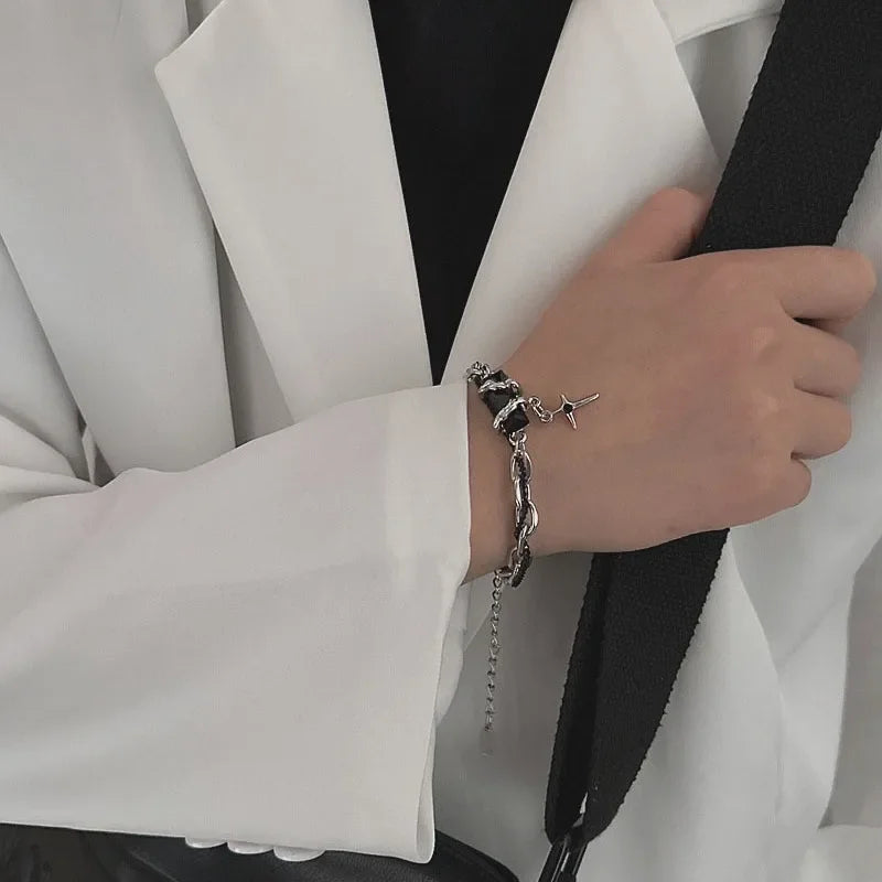 Bracelet Stainless Steel Zircon Star Chain Bracelet