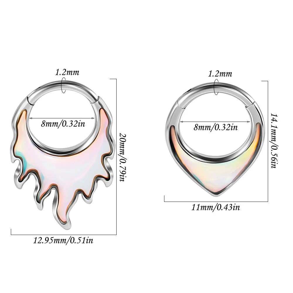 Nose Ring Septum Stainless Steel Oil Drop