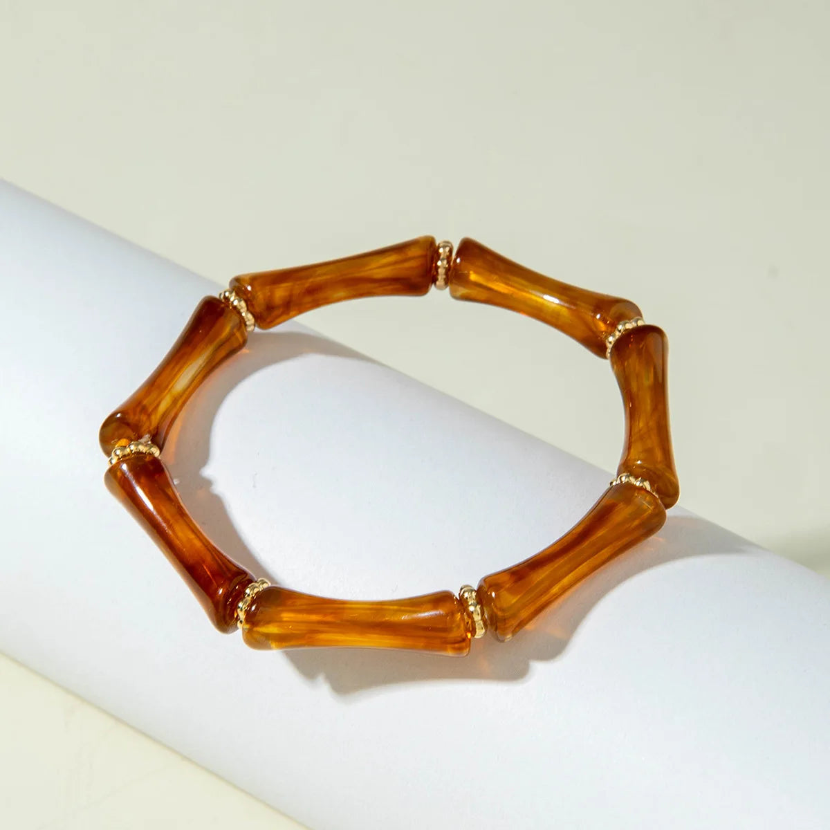 Bracelet Bamboo Tube Elastic Beaded
