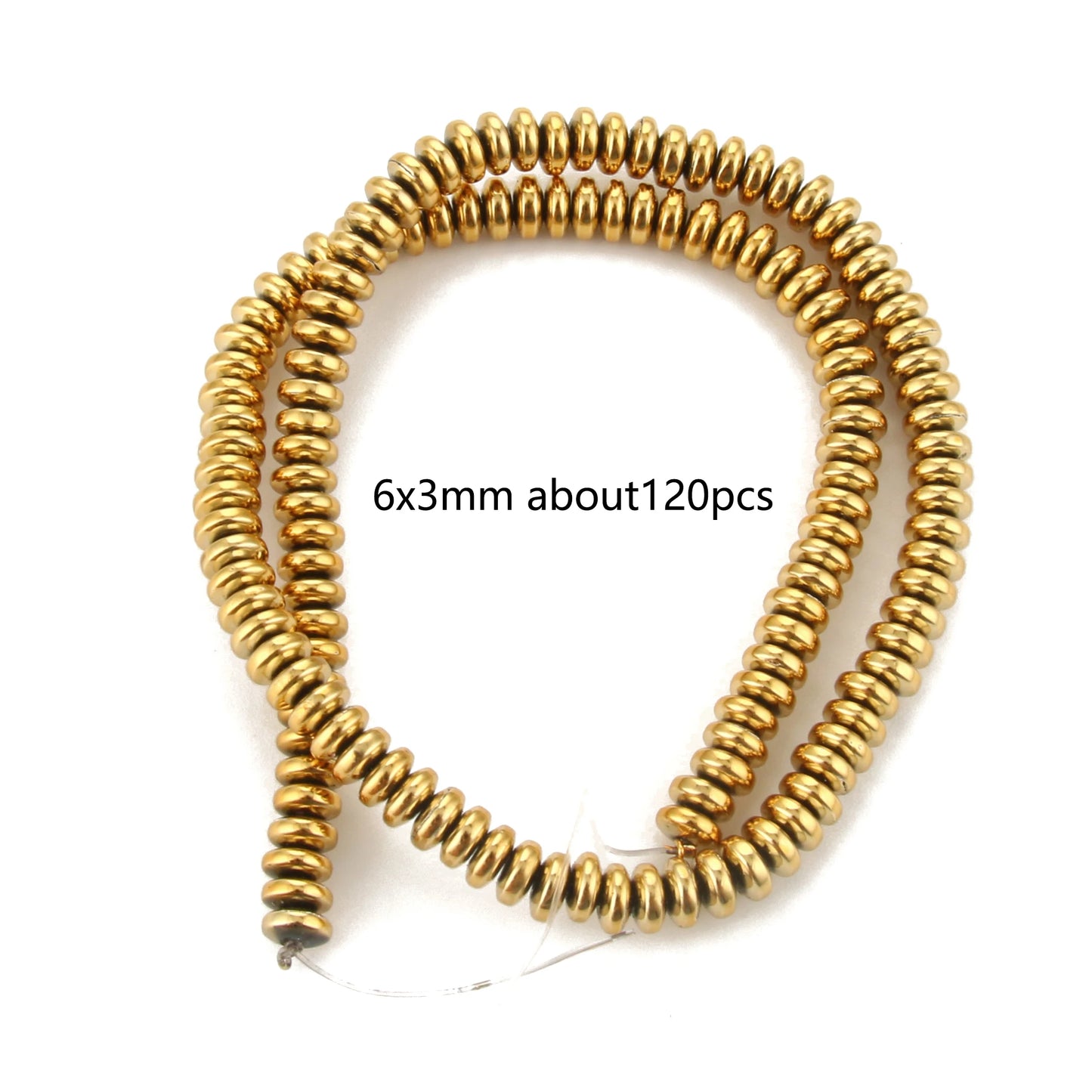 TANANTA Gold Plated Hematite Loose Spacer Beads for Jewelry Making